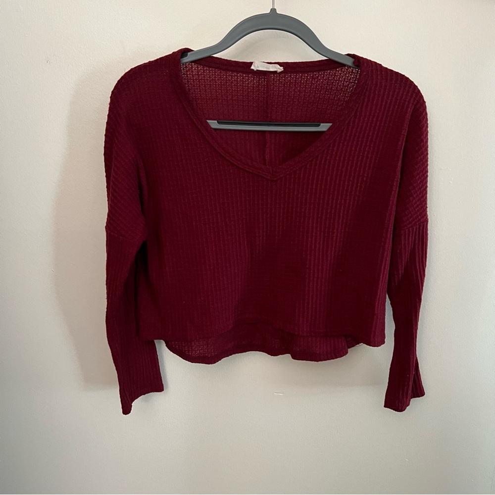 Red Cropped Long Sleeve